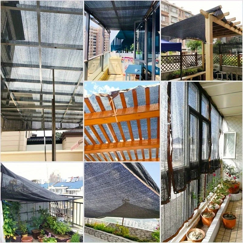 Black Sunshade Net Shading 70~80% Plant Greenhouse Cover Mesh Fence Privacy Screen Garden Sun Shed Outdoor Anti-UV
