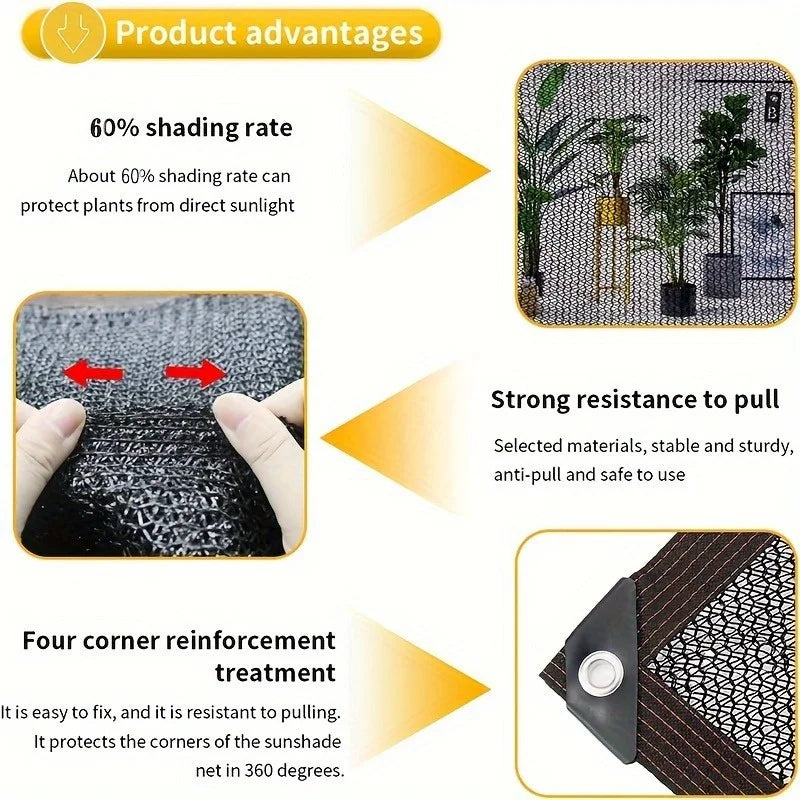 Black Sunshade Net Shading 70~80% Plant Greenhouse Cover Mesh Fence Privacy Screen Garden Sun Shed Outdoor Anti-UV